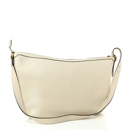 Gucci Grained Calfskin Logo Half Moon Hobo White 3 of 13