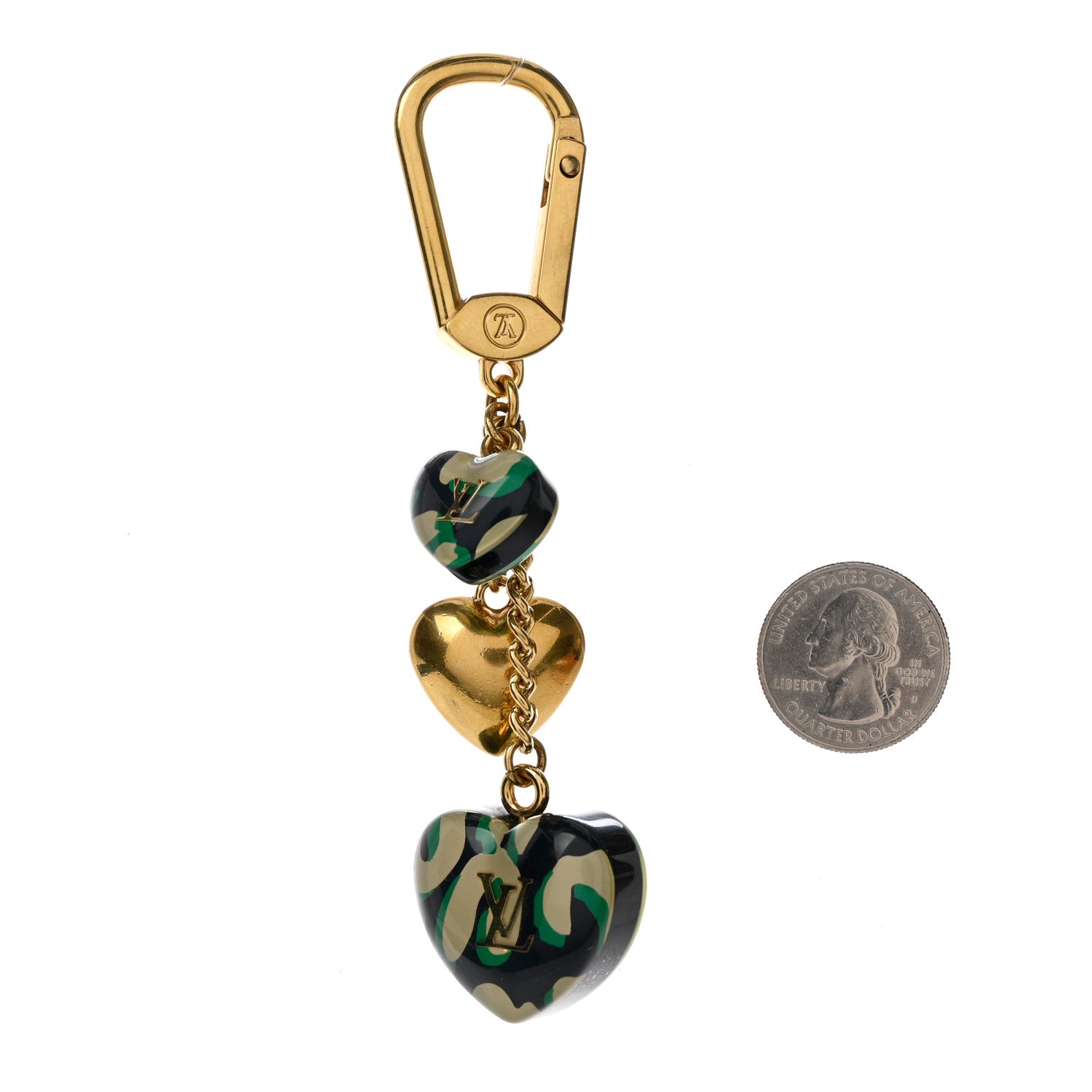 Louis Vuitton Leopard Heart Bag Charm Key Holder Blue Infini 2 of 4