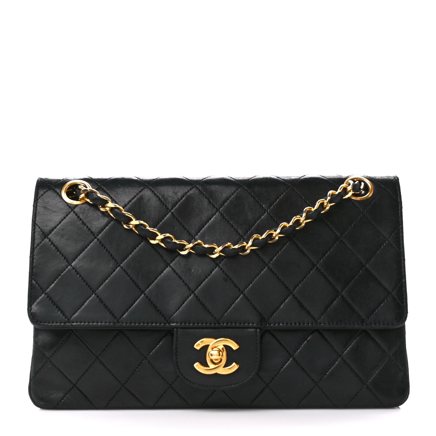 Chanel Lambskin Quilted Medium Double Flap Black 1 of 11