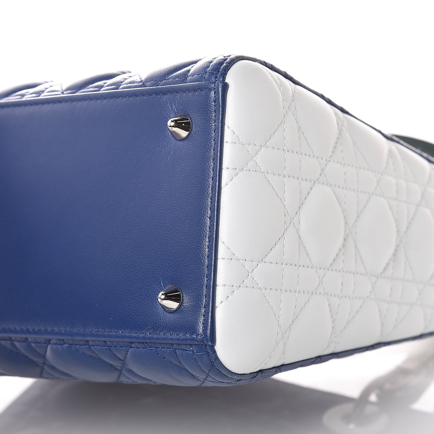 Christian Dior Lambskin Cannage Medium Tri-Color Lady Dior Blue Celeste Deep Green 10 of 10