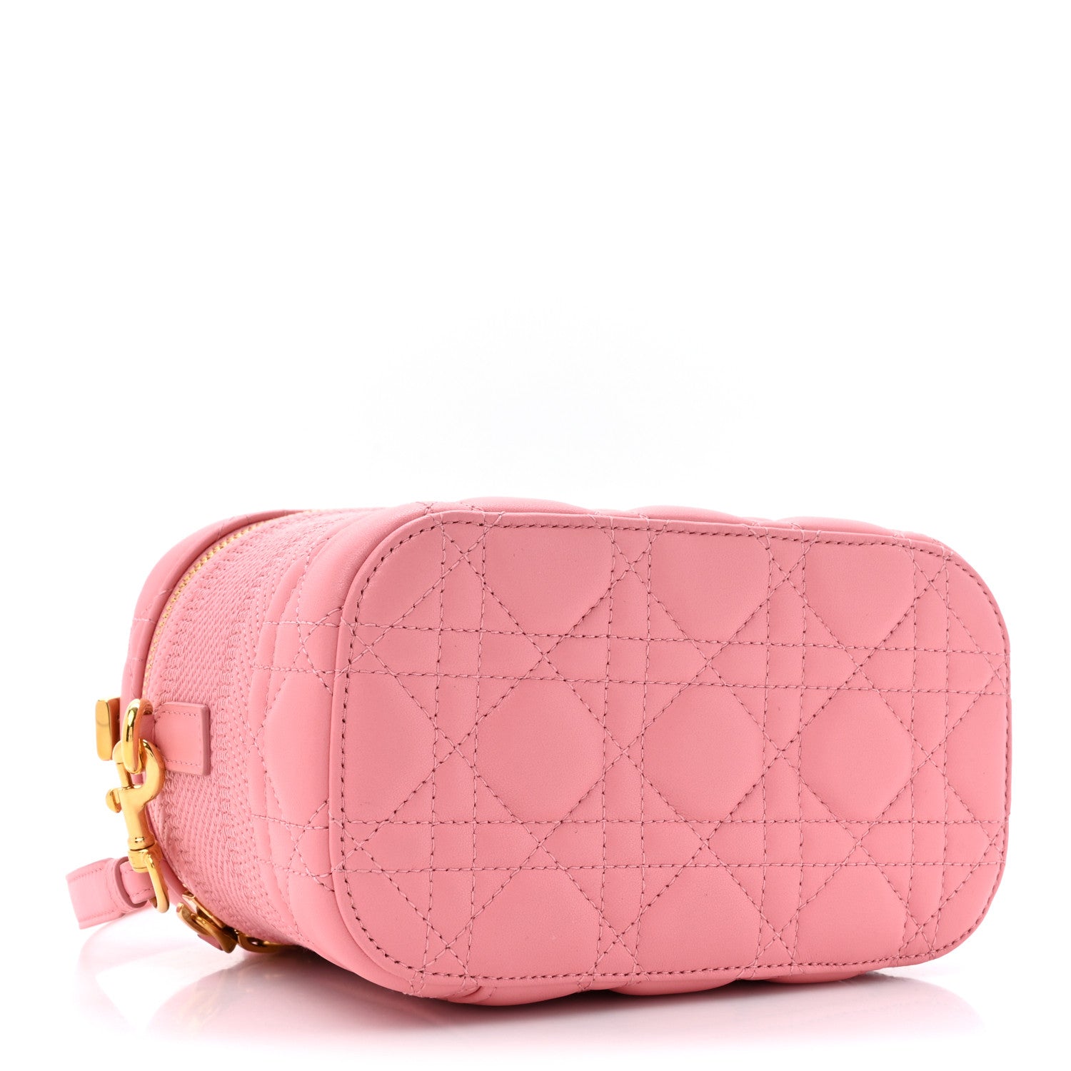 Christian Dior CHRISTIAN DIOR Lambskin Cannage Small Diortravel Vanity Case Pink 4 of 10