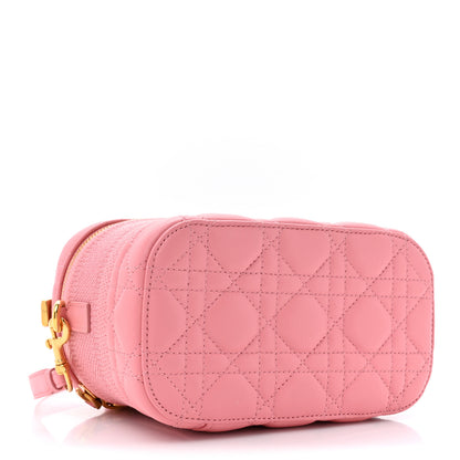 Christian Dior CHRISTIAN DIOR Lambskin Cannage Small Diortravel Vanity Case Pink 4 of 10