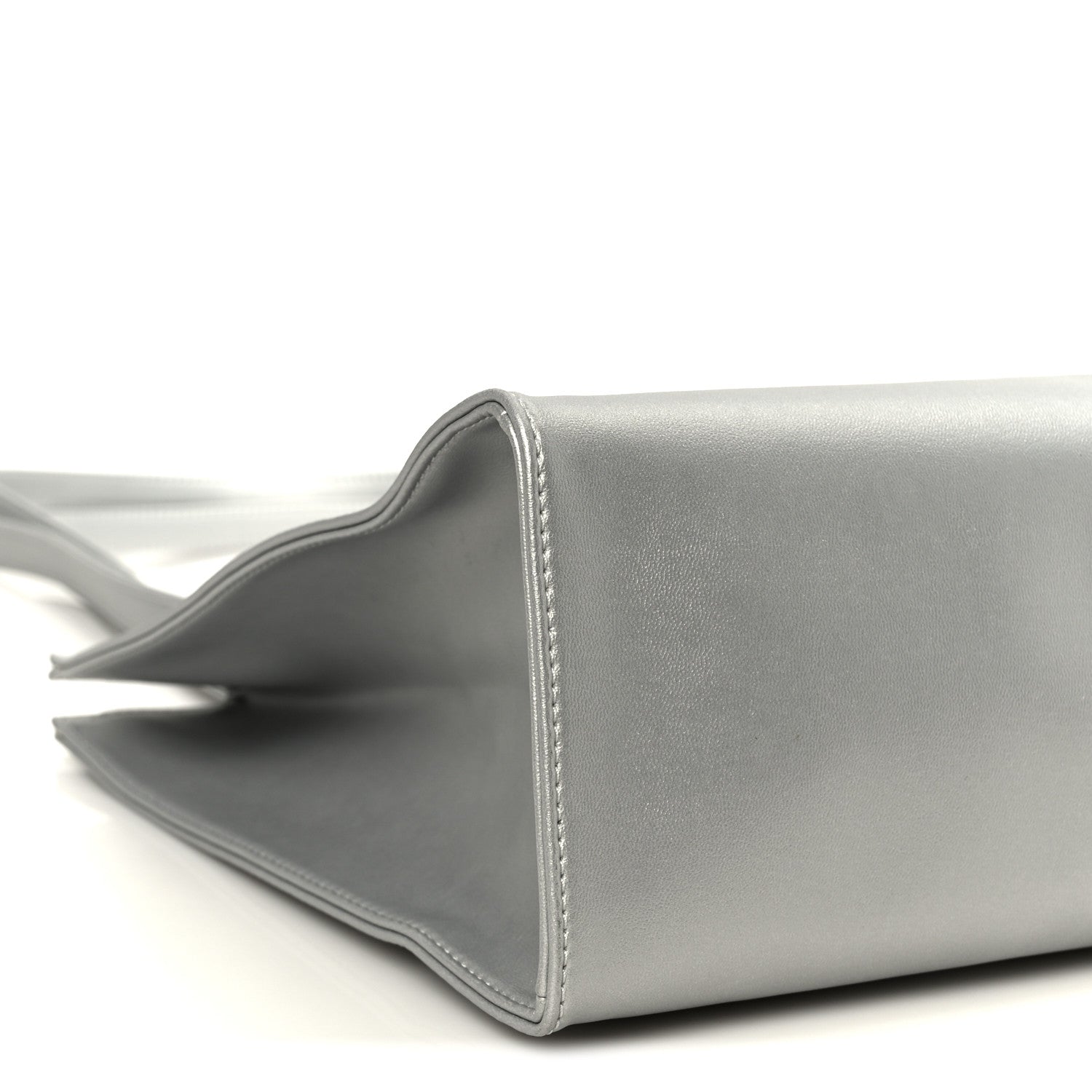Telfar Metallic Vegan Leather Medium Shopping Bag Silver 9 of 10