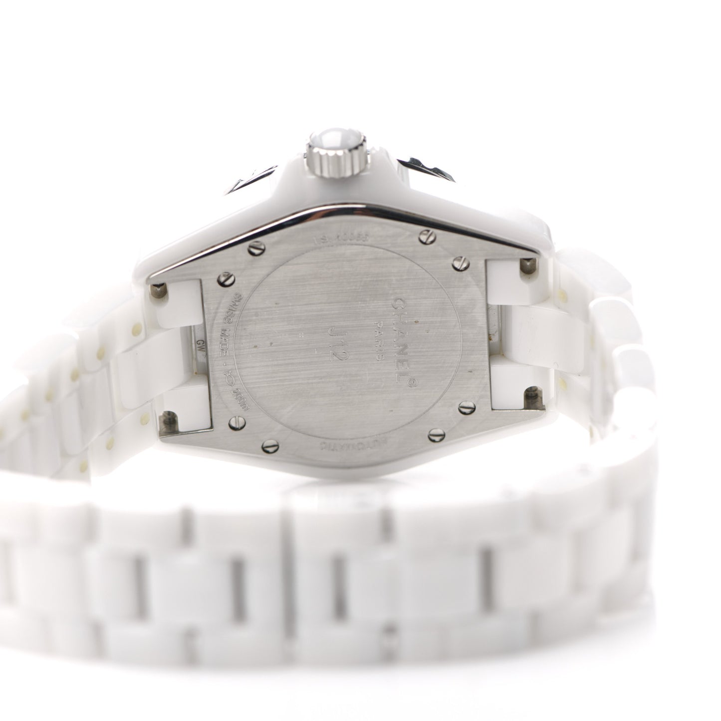 Stainless Steel Ceramic Diamond 38mm J12 Automatic Watch White