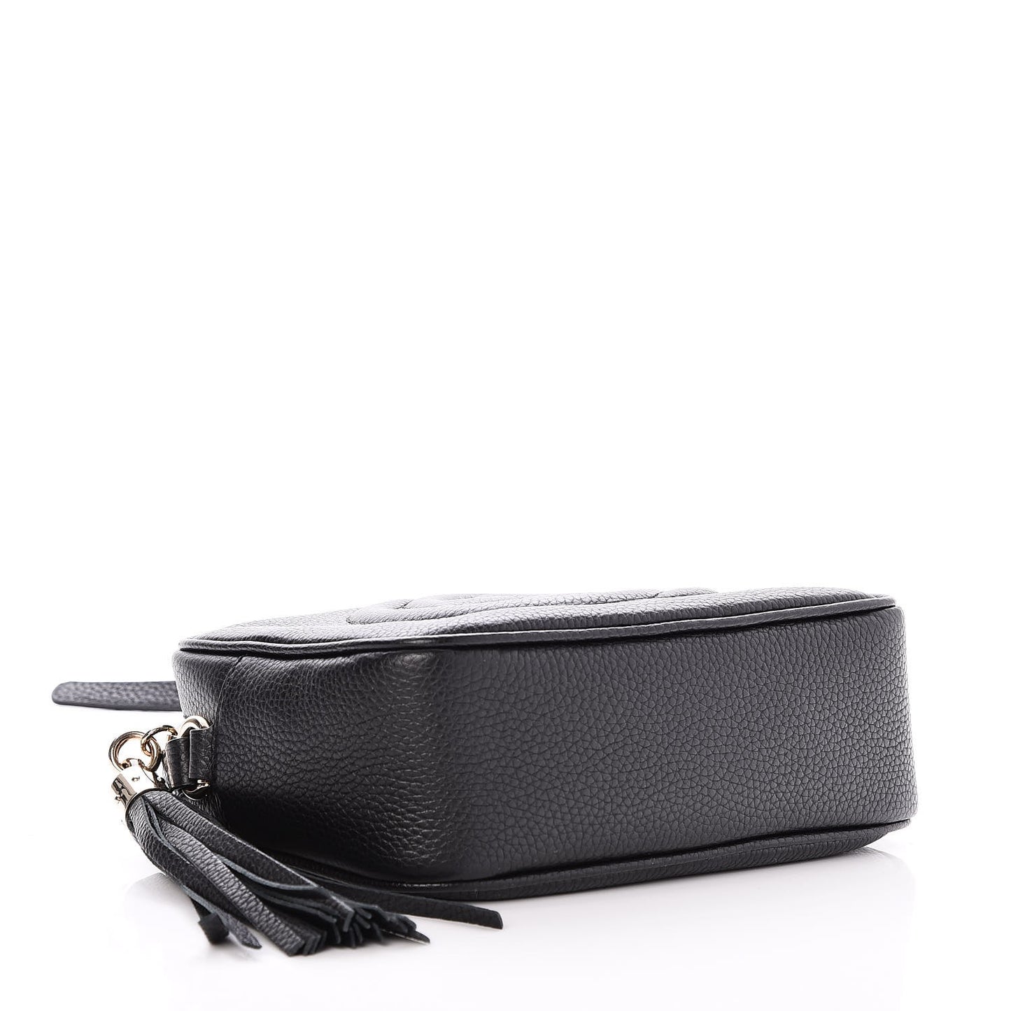 Pebbled Calfskin Small Soho Disco Bag Black