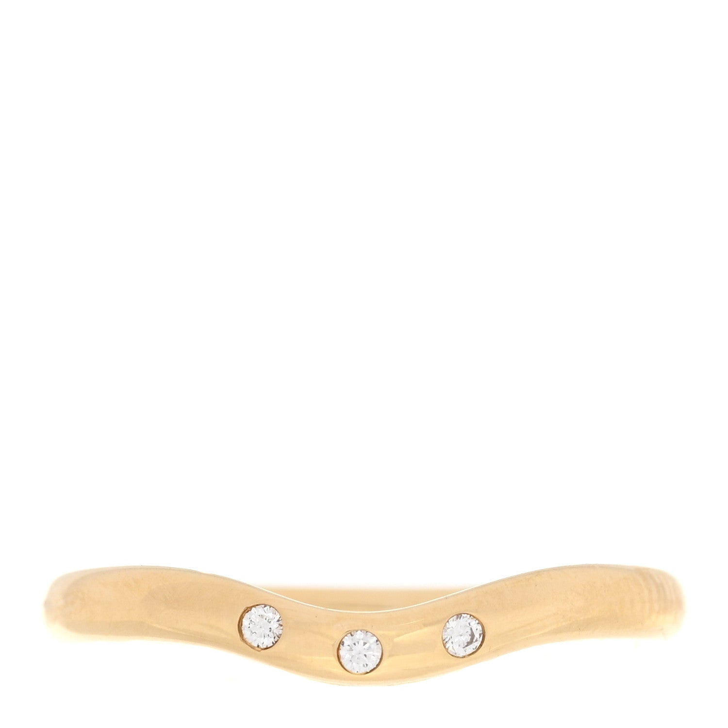 Tiffany 18K Yellow Gold Diamond Elsa Peretti Wedding Band Ring 49 5 1 of 5