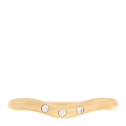 Tiffany 18K Yellow Gold Diamond Elsa Peretti Wedding Band Ring 49 5 1 of 5