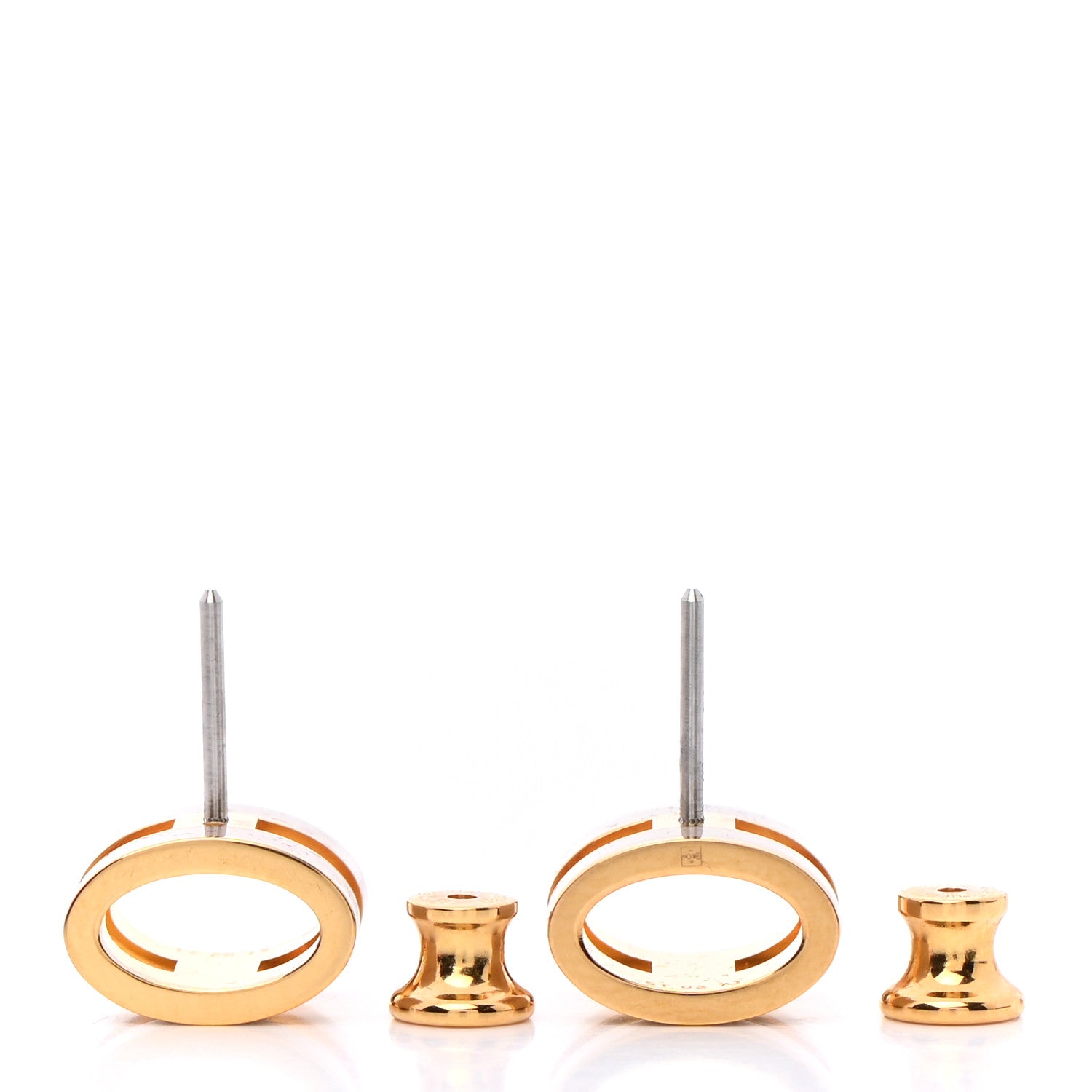Hermes Gold Lacquered Pop H Earrings Marron Glace 3 of 7