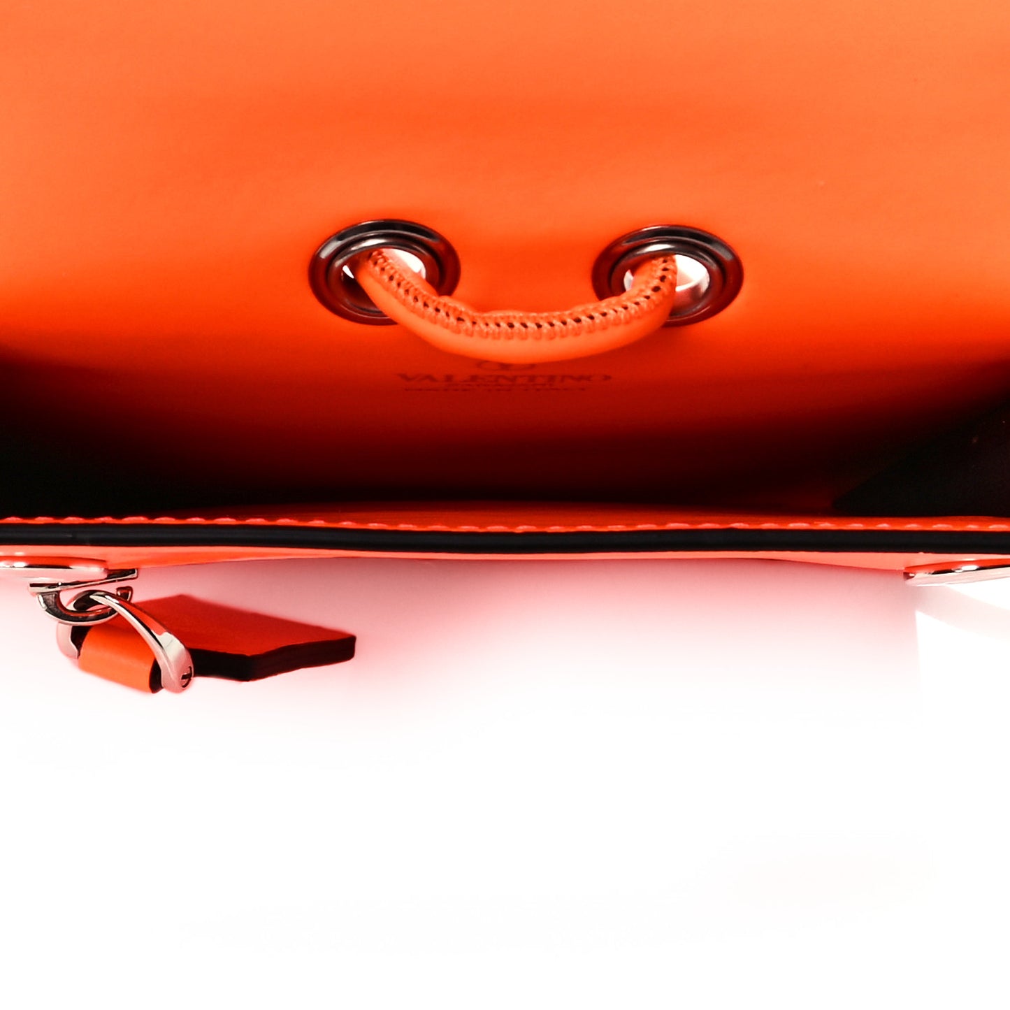 Calfskin VLTN Neck Strap Wallet Arancio