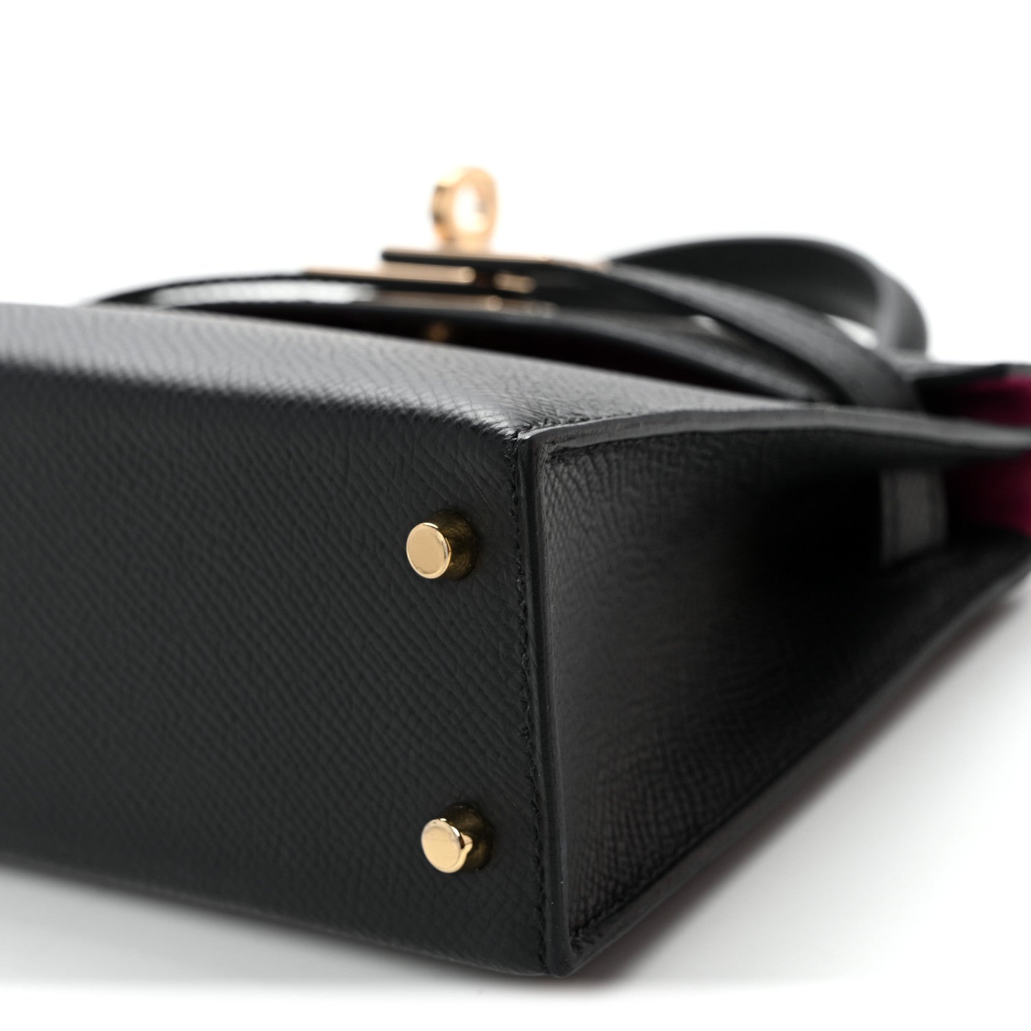 Hermes Epsom Horseshoe Mini Kelly Sellier 20 Black Rose Pourpre 8 of 9
