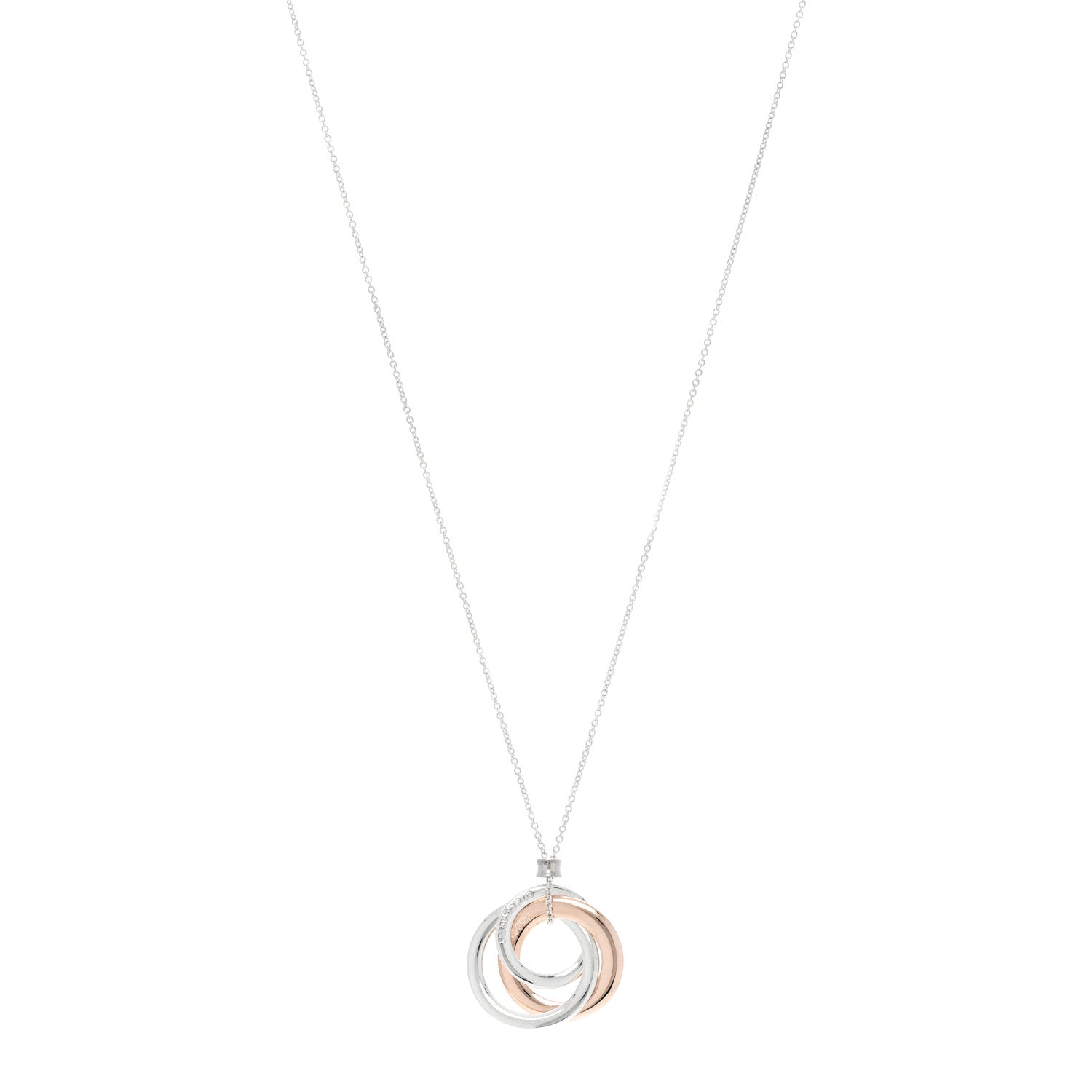 Tiffany Sterling Silver Rubedo 1837 Circles Pendant Necklace 1 of 5