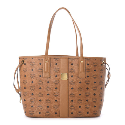 MCM Visetos Medium Liz Reversible Shopper Tote Cognac 4 of 14