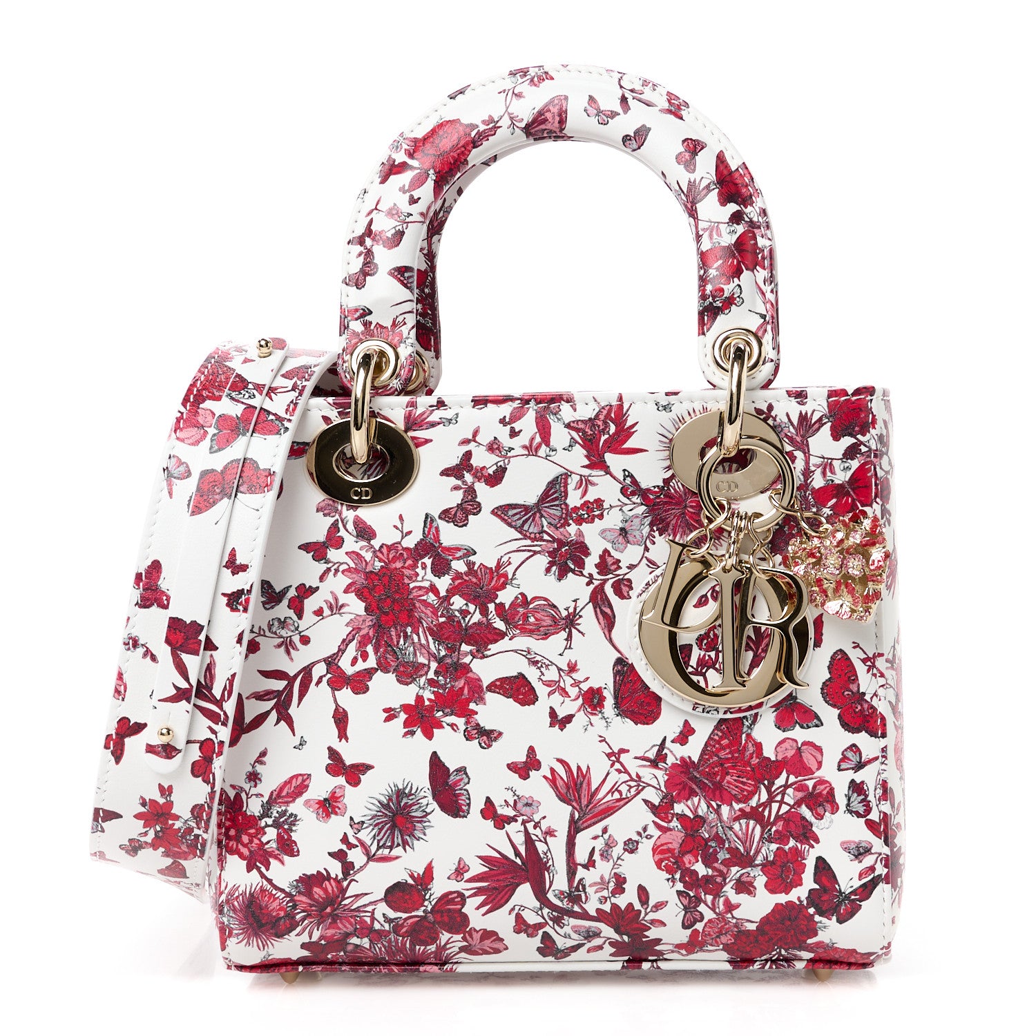 Christian Dior Calfskin Le Coeur Des Papillons Small My ABCDior Lady Dior White Multicolor 1 of 10