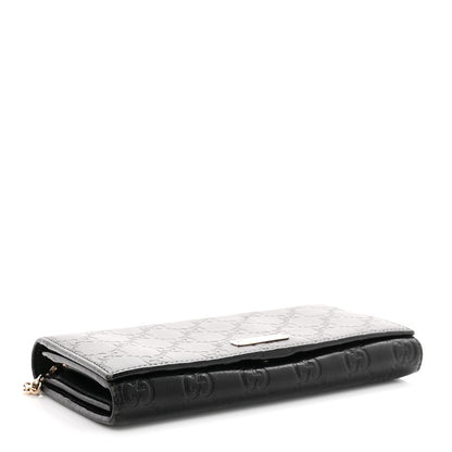 Gucci Guccissima Margaux Calfskin Metal Bar Chain Wallet Black 4 of 10