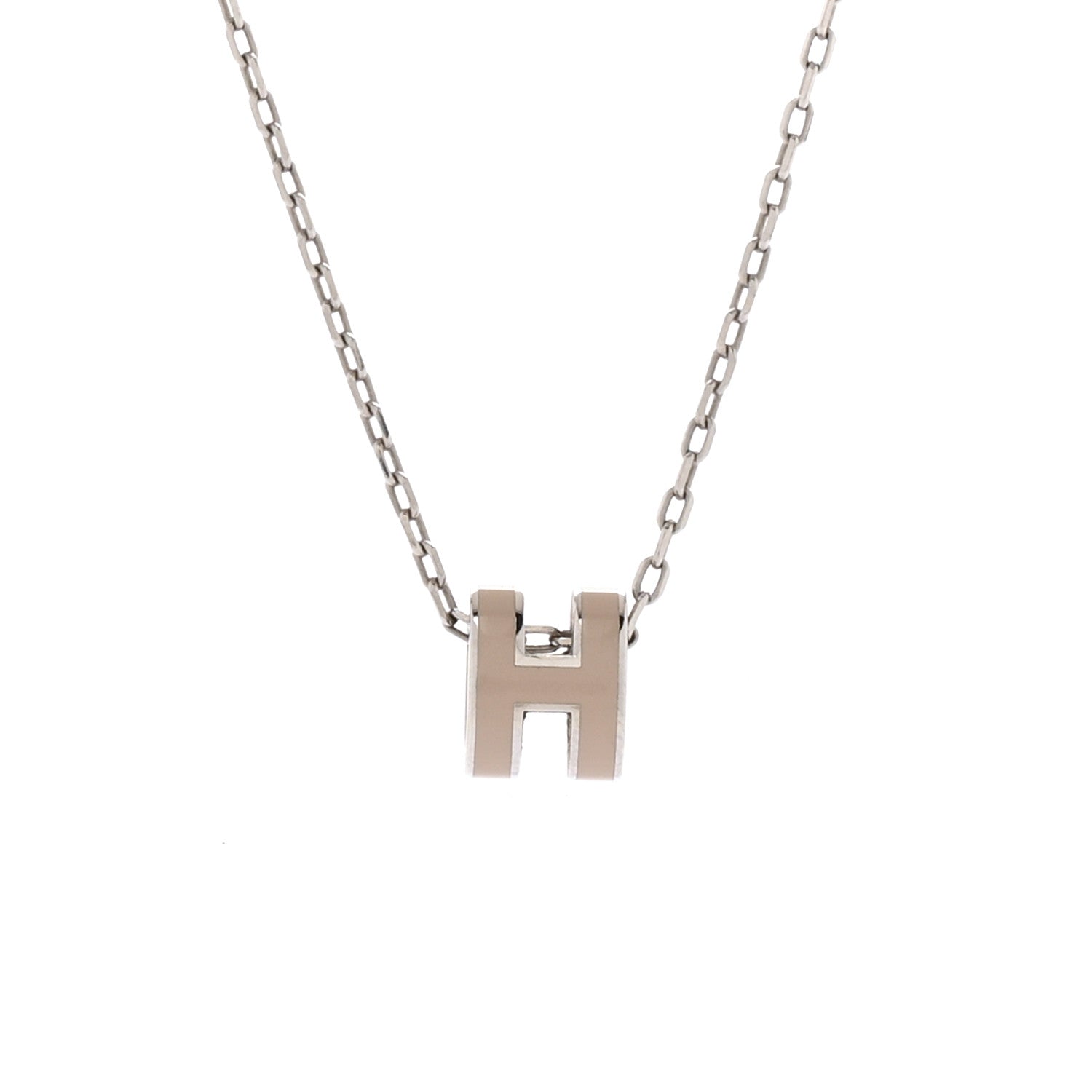 Hermes Palladium Mini Pop H Pendant Necklace Marron Glace 4 of 8