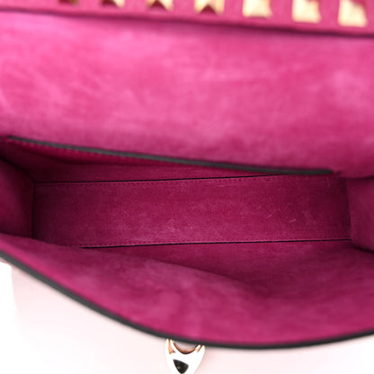 Valentino Garavani Pebbled Calfskin Medium Rockstud Flip Lock Crossbody Bag Rose Violet 5 of 9