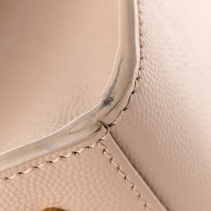 Saint Laurent Grain de Poudre Medium Classic Monogram Cassandra Top Handle Dark Beige 12 of 14