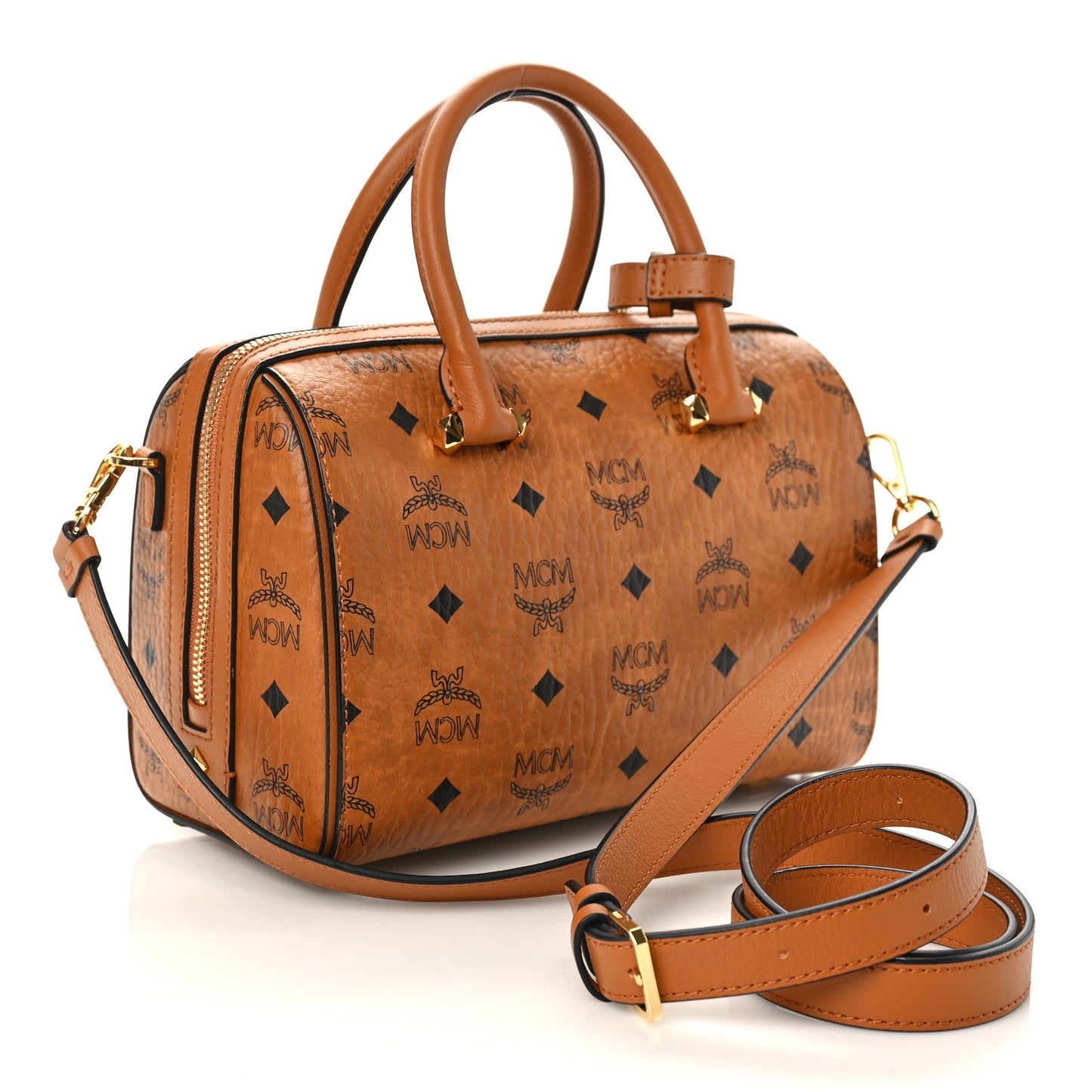 Visetos Small Essential Boston Bag Cognac