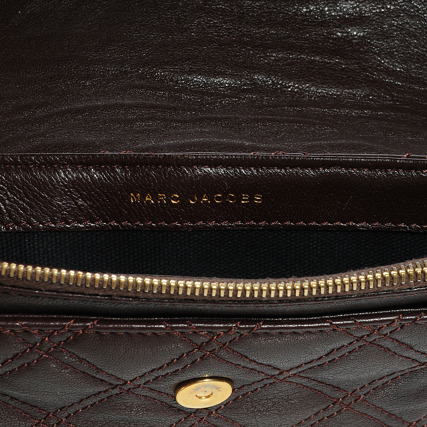 Marc Jacobs Leather Quilted The Small Single Flap Brown 6 of 10