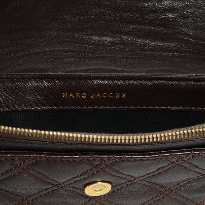 Marc Jacobs Leather Quilted The Small Single Flap Brown 6 of 10