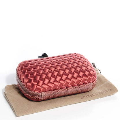 Bottega Veneta Satin Intreccio Impero Ayers Knot Clutch Magma 4 of 7