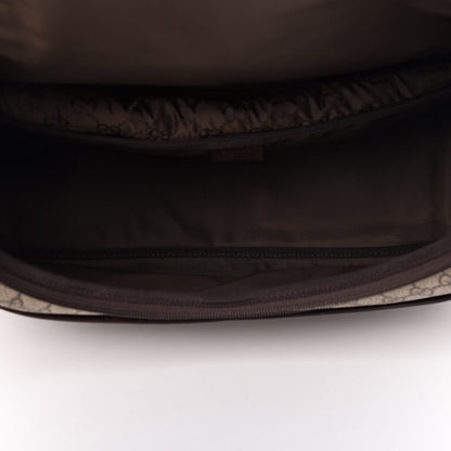 Gucci GG Supreme Monogram Selleria Calfskin Large Diaper Bag Beige Ebony Cocoa Dark Chocolate 7 of 13