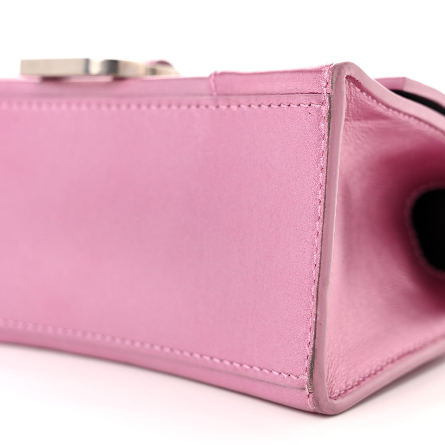 Balenciaga Metallic Shiny Calfskin Hourglass Top Handle Bag XS Pink 9 of 12