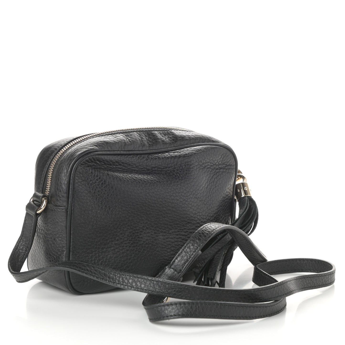 Pebbled Calfskin Small Soho Disco Bag Black