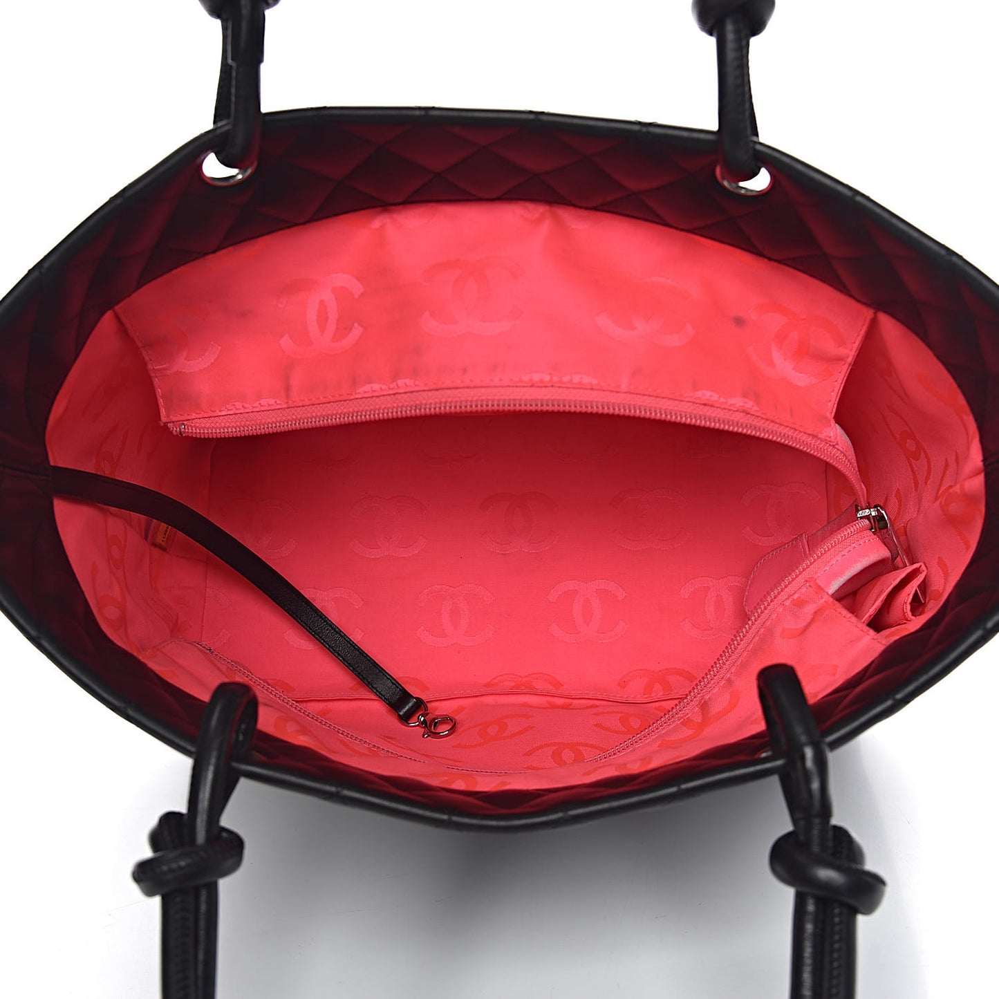 Calfskin Quilted Large Cambon Tote Black