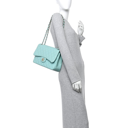 Chanel Caviar Quilted Jumbo Double Flap Light Blue 3 of 19