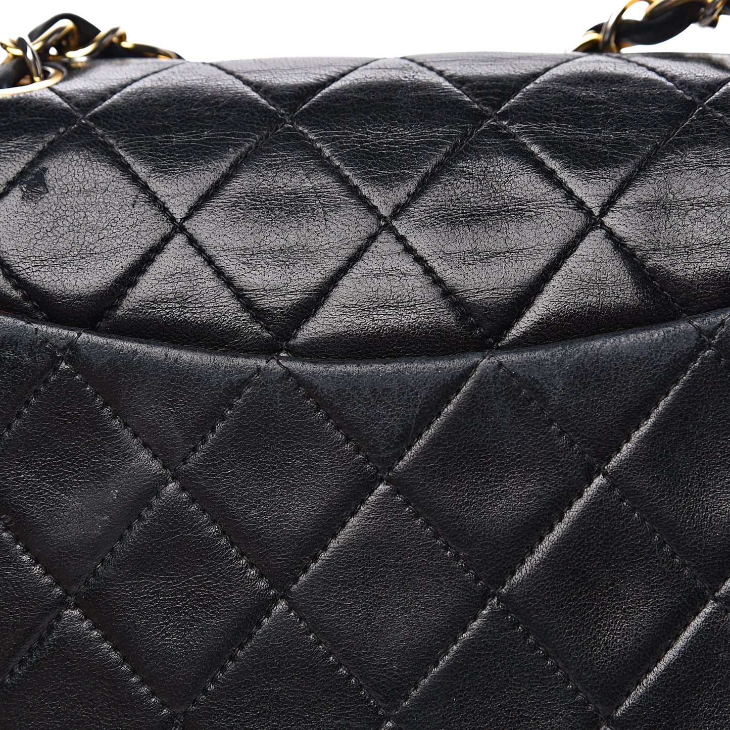 Lambskin Quilted Mini Square Flap Black