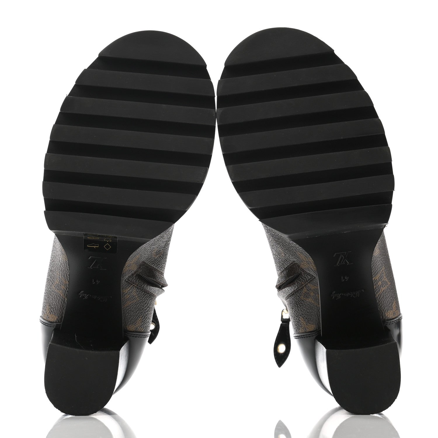 Louis Vuitton Patent Calfskin Monogram Star Trail Ankle Boots 41 Black 5 of 9