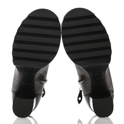 Louis Vuitton Patent Calfskin Monogram Star Trail Ankle Boots 41 Black 5 of 9