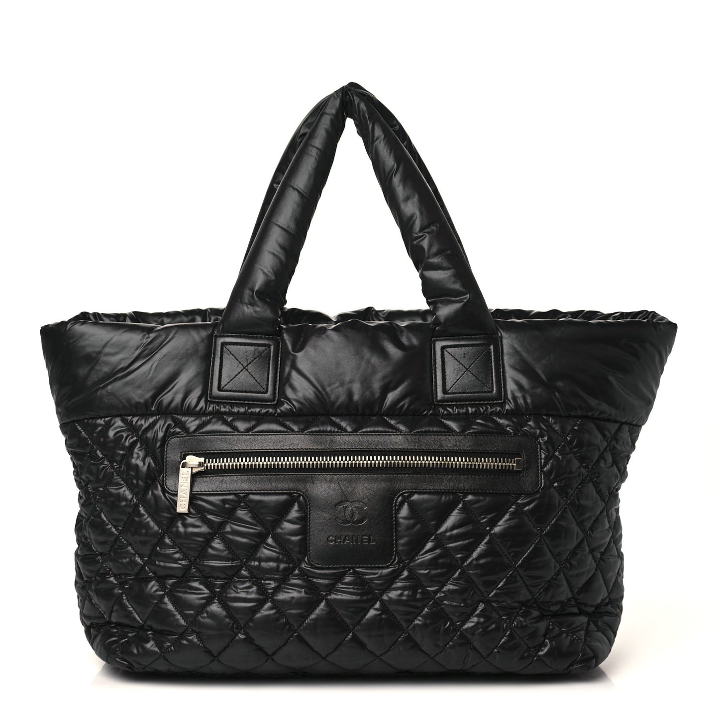 Nylon Quilted Large Coco Cocoon Tote Black