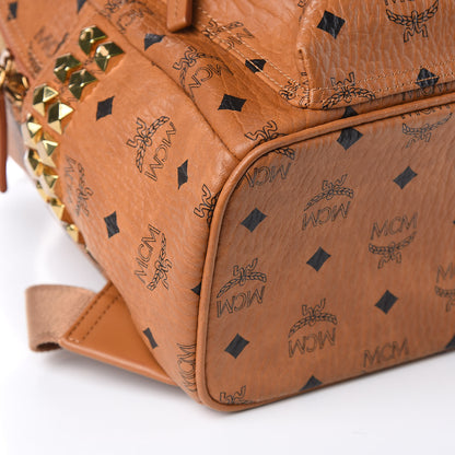 MCM Visetos Small Side Stud Stark Backpack Cognac 8 of 11