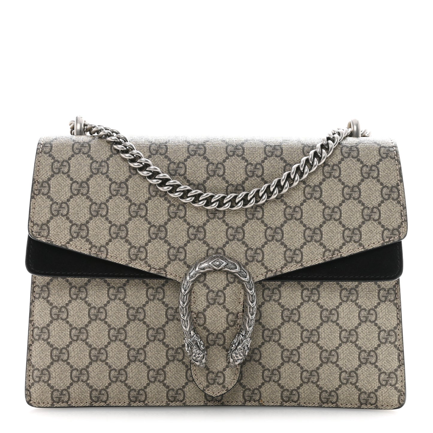 GG Supreme Monogram Medium Dionysus Shoulder Bag Black
