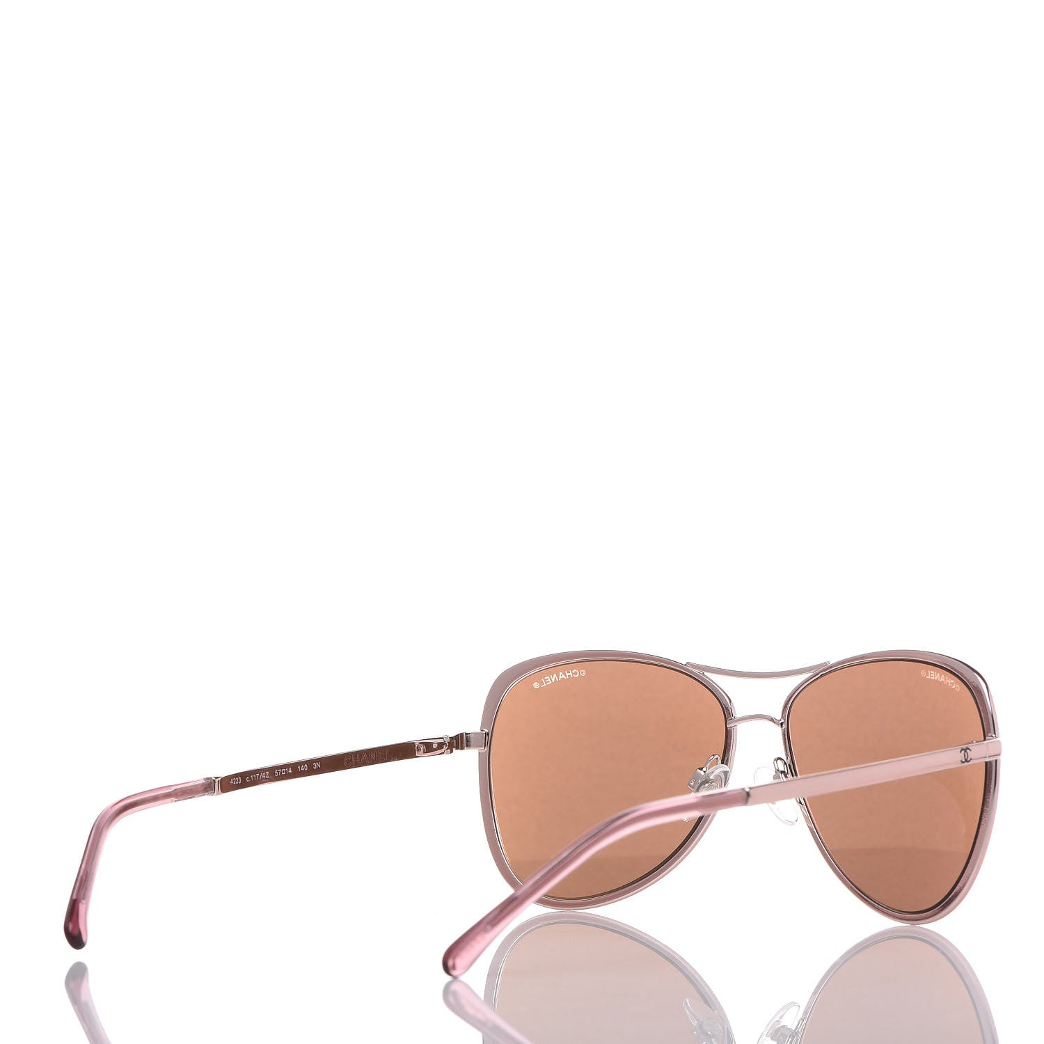 Chanel 18K Pilot Summer Sunglasses 4223 Pink Gold 4 of 7