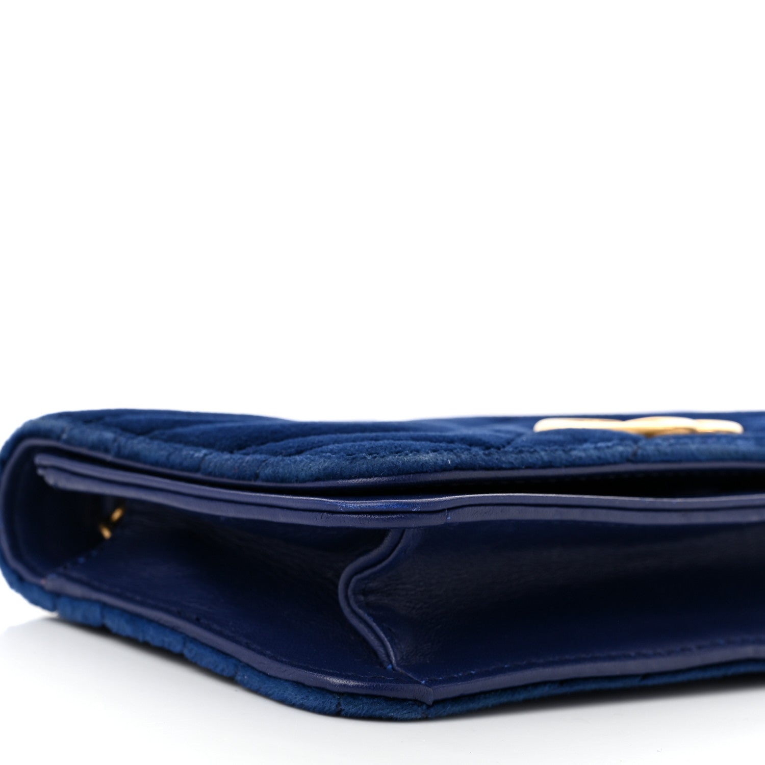 Gucci Velvet Matelasse GG Marmont Mini Bag Cobalt Blue 8 of 9