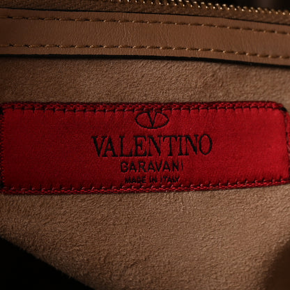 Valentino Garavani Vitello Buckle Trimmed Top Handle Satchel Poudre 6 of 9