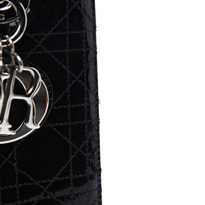 Christian Dior Patent Cannage Stitched Medium Lady Dior Black 7 of 9