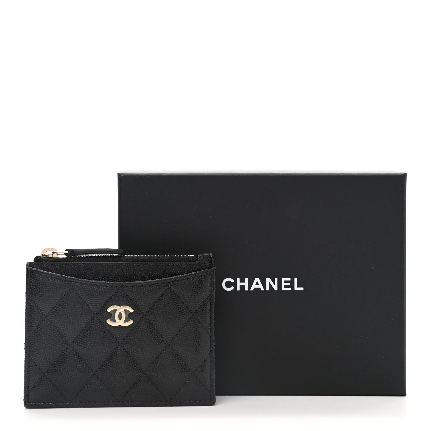 Chanel Caviar Quilted CC Zip Card Holder Black 8 of 8