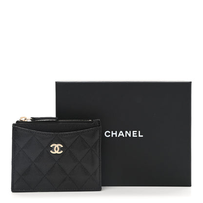 Chanel Caviar Quilted CC Zip Card Holder Black 8 of 8
