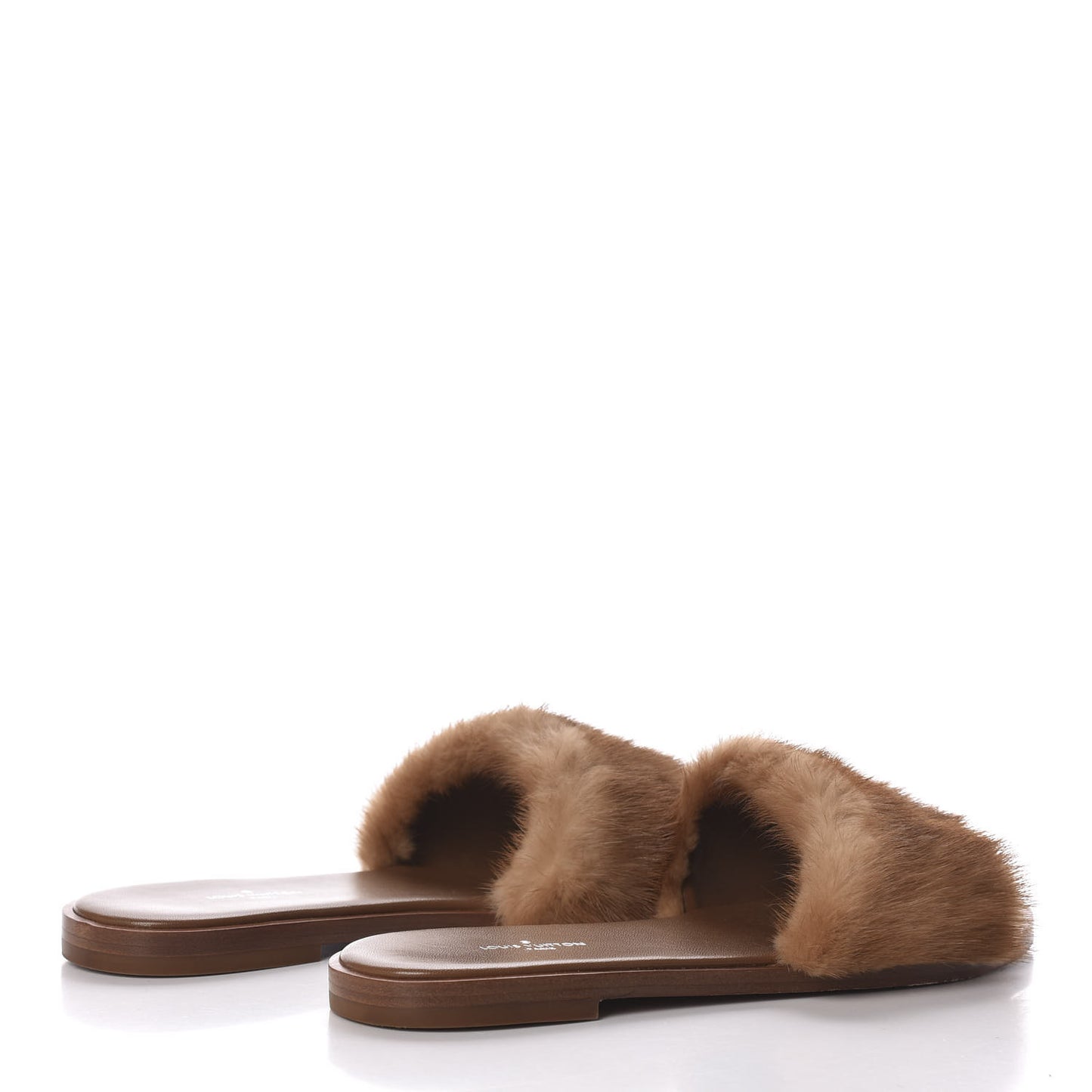 Mink Fur Lock It Flat Mule 36 Beige