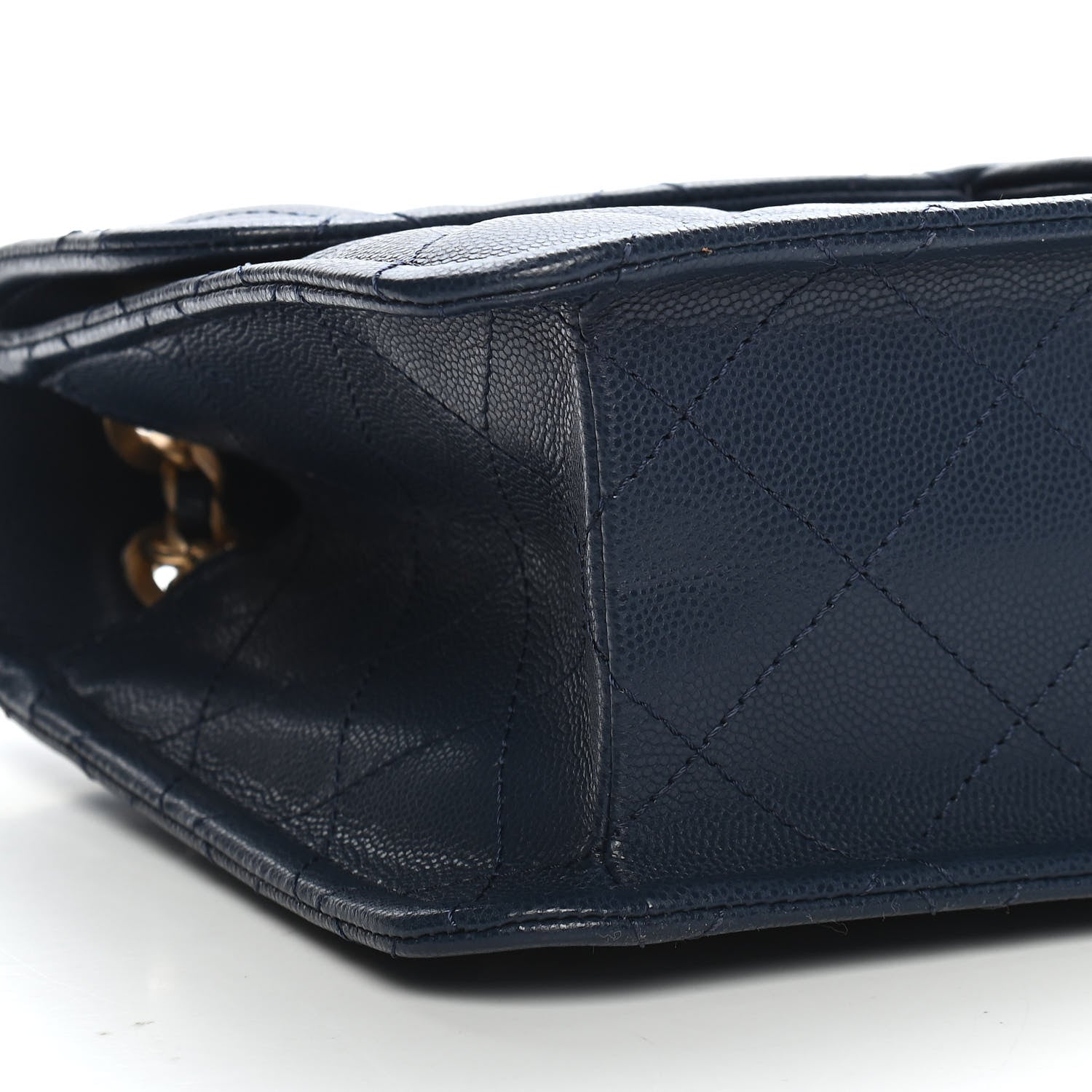 Chanel Caviar Quilted Large Sweet Classic Flap Navy Blue 8 of 9