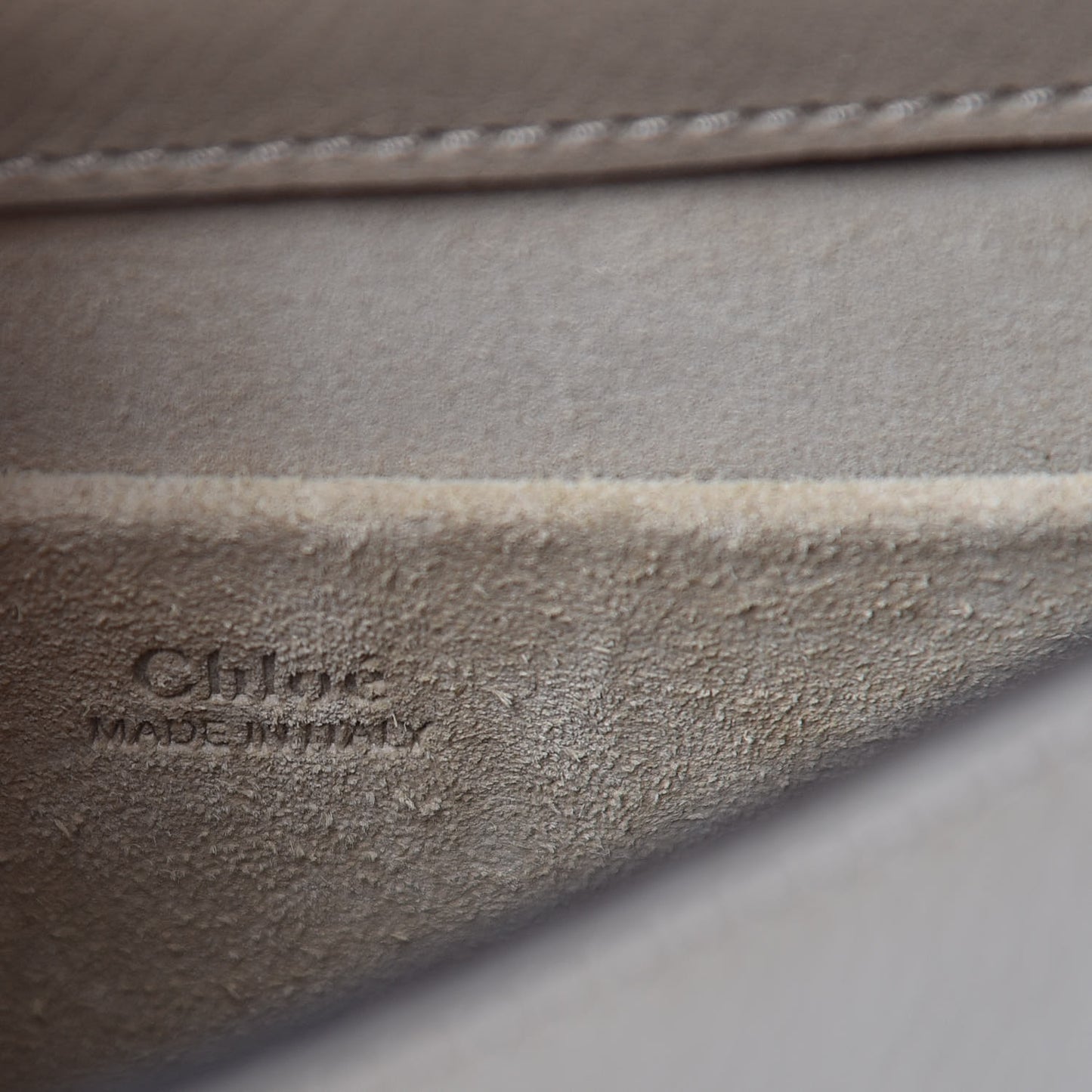 Calfskin Suede Small Nile Bracelet Bag Motty Grey