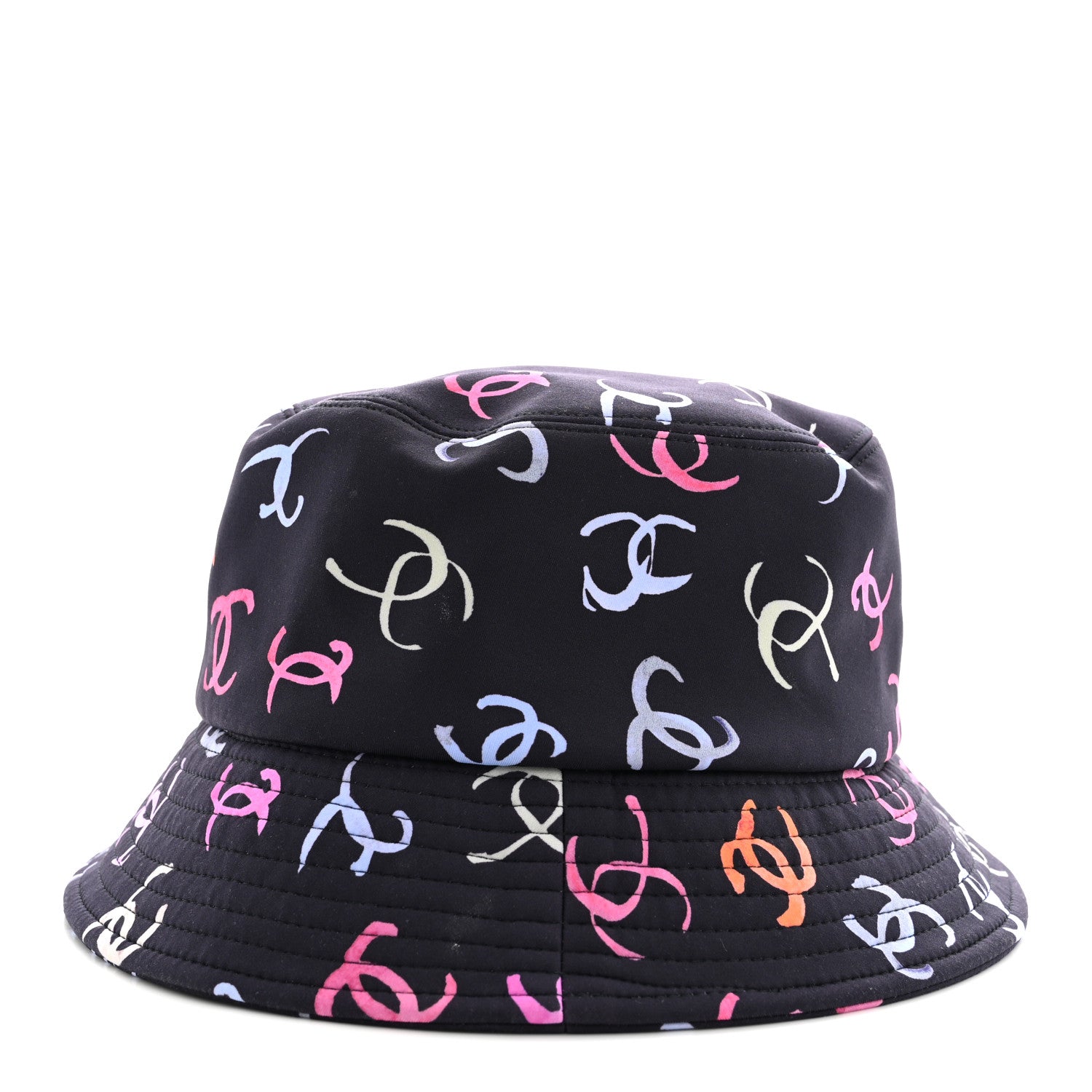 Chanel Nylon CC Bucket Hat S Black Multicolor 1942112 – FASHIONPHILE