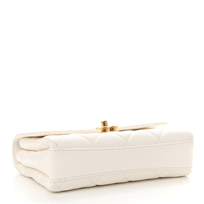 Chanel Lambskin Quilted Small CC Crystal Logo Chain Flap White 4 of 10