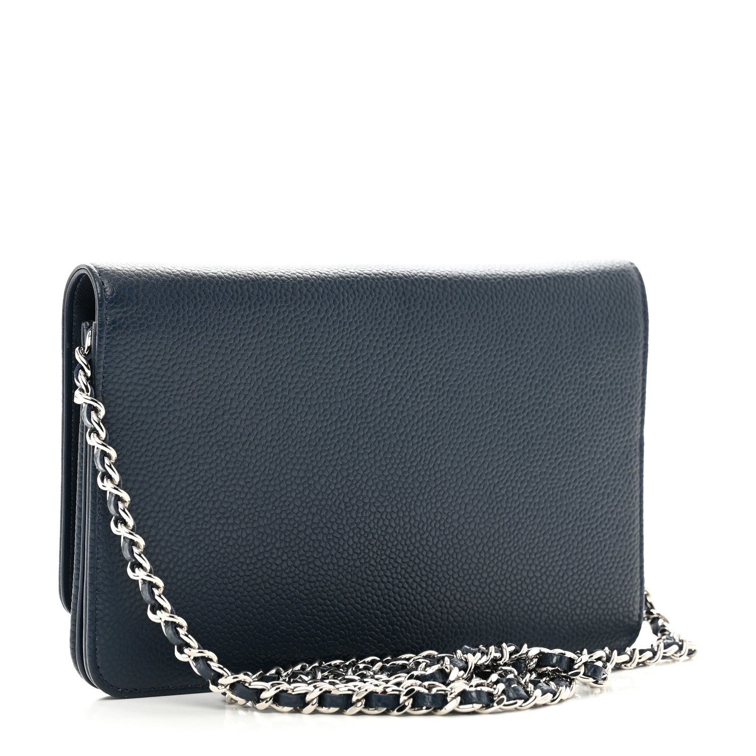 Chanel Caviar Timeless CC Wallet on Chain WOC Navy Blue 3 of 12