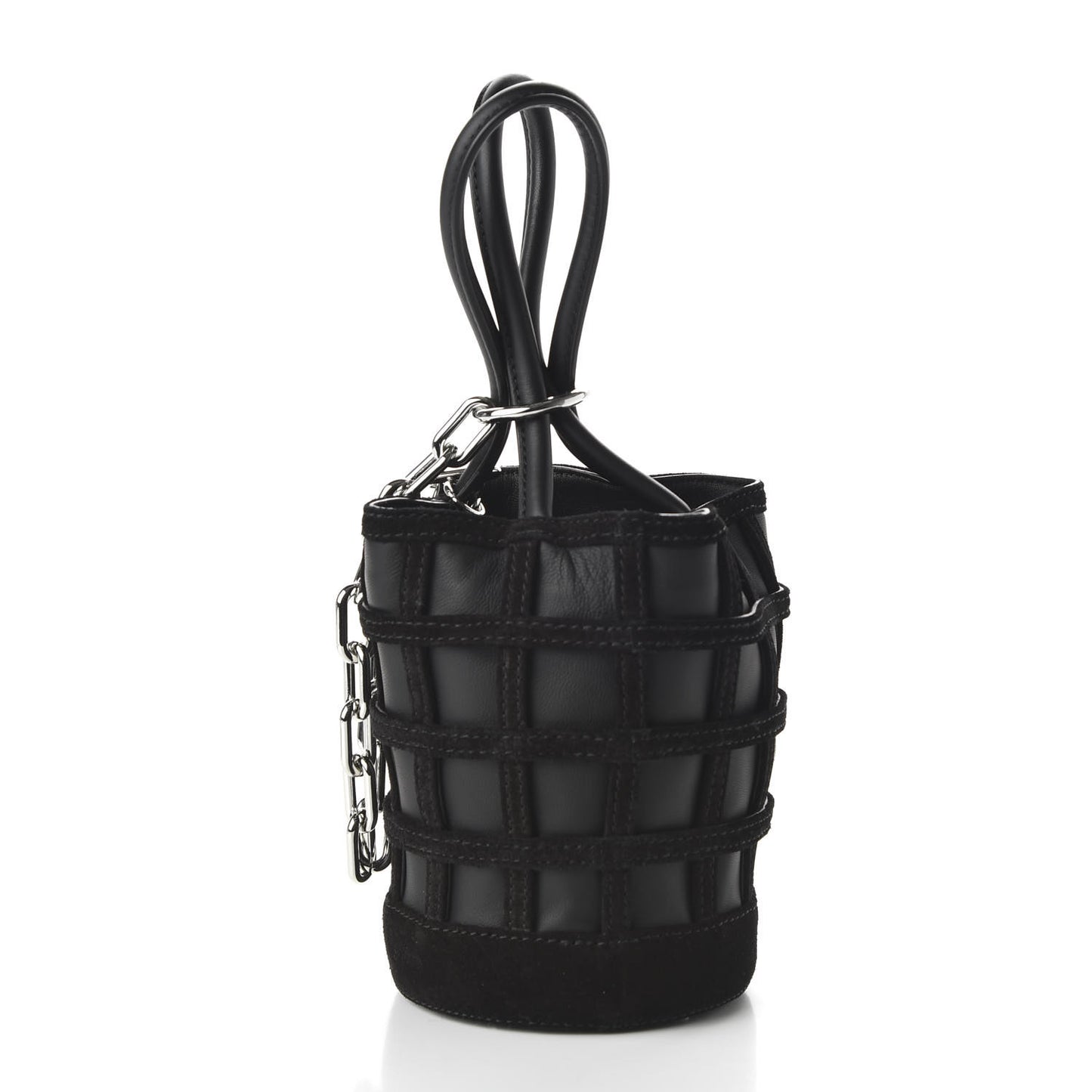 Suede Calfskin Roxy Mini Bucket Bag Black