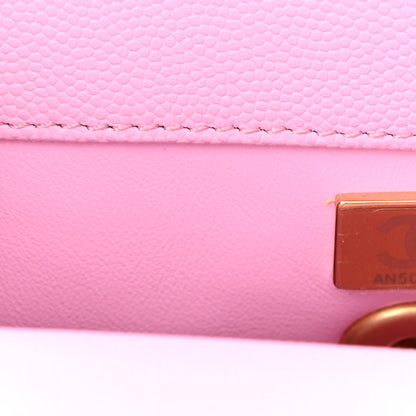 Chanel Caviar Quilted Mini Coco Chain Handle Flap Pink 6 of 10